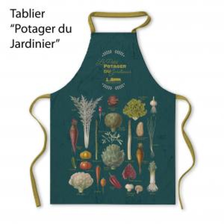 Tablier allover le Petit Potager Chenonceau Blanc Taille unique