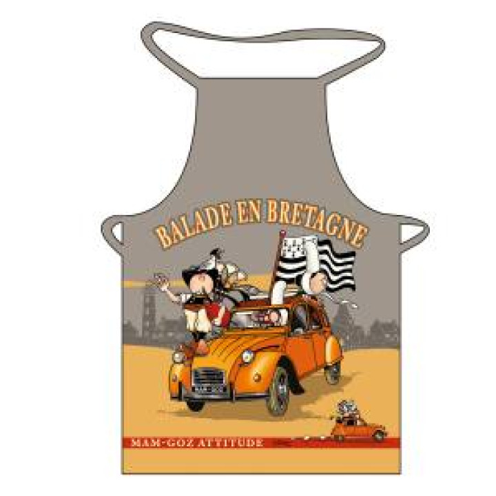 Tablier allover Mam Goz Ballade en Bretagne Blanc Taille unique