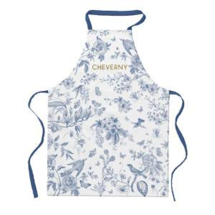 Tablier allover Toile de Jouy Cheverny Bleu Blanc Taille unique