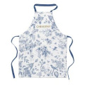 Tablier all-over Toile de Jouy Cheverny (Bleu) Blanc Taille unique