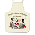 Tablier long &agrave; poches Mam Goz C'est Toujours les M&ecirc;mes Qui Bossent (Mg6201) Beige Taille unique