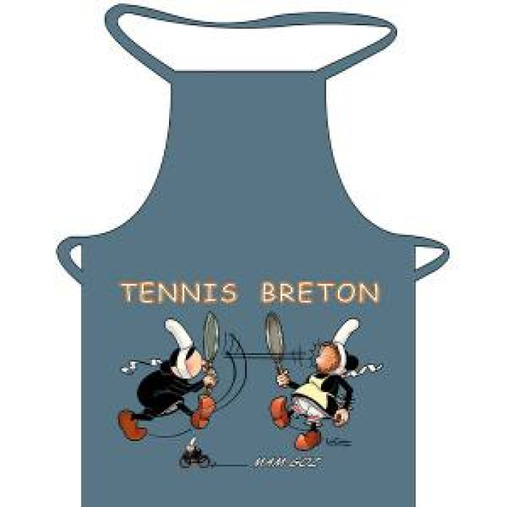 Tablier long à poches Mam Goz le Tennis Breton Gris Souris Taille unique