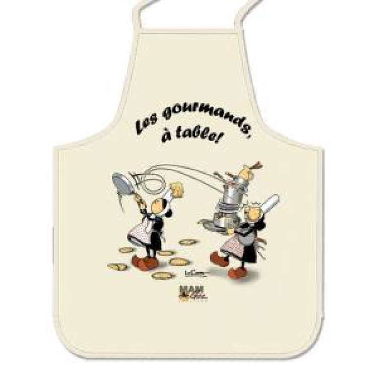 Tablier long &agrave; poches Mam Goz les Gourmands &agrave; Table (Mg6205) Beige Taille unique