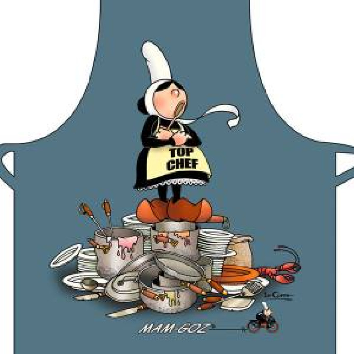 Tablier long à poches Mam Goz Top Chef Beige Taille unique