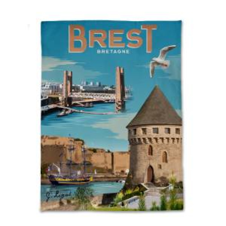 Torchon all-over Brest Blanc Taille unique