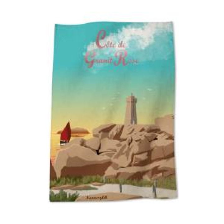 Torchon allover Côte de Granit Rose Blanc Taille unique