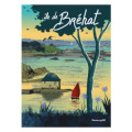 Torchon all-over Maison Bateau &Icirc;le de Br&eacute;hat Blanc Taille unique