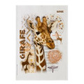 Torchon all-over Nid D'abeille Girafe Intemporel Bioparc Blanc Taille unique