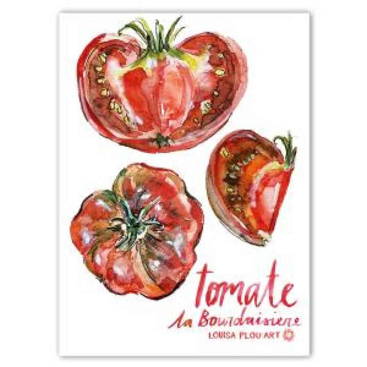 Torchon allover Tomates la Bourdoisiere Tissu Épais Blanc Taille unique