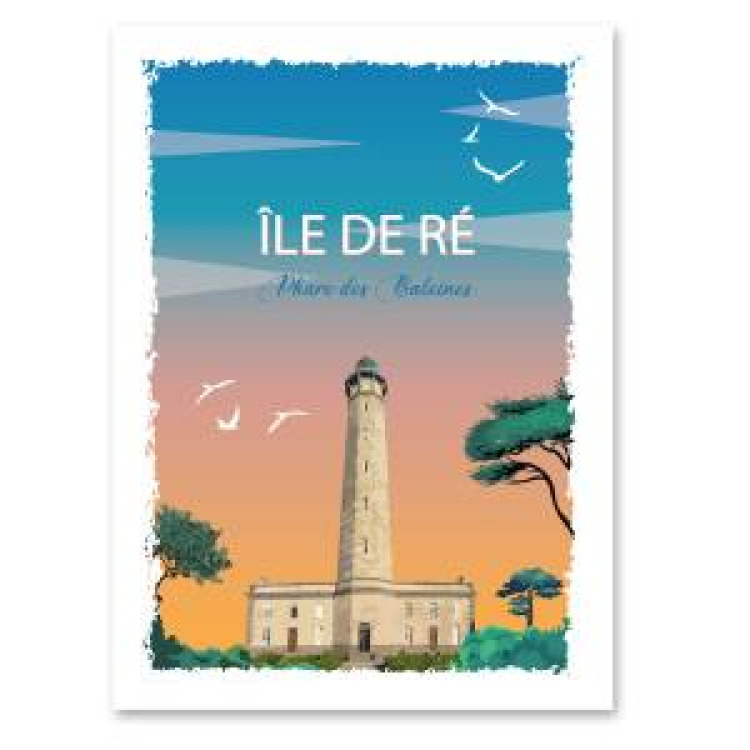 Torchon all-over Vintage Phare des Baleines Île de Ré Blanc Taille unique