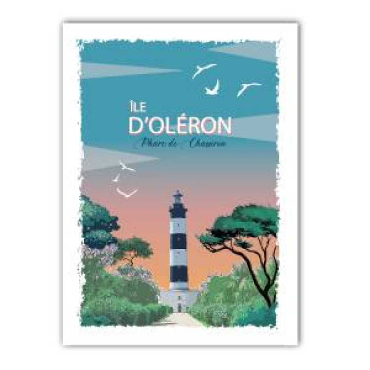 Torchon all-over Vintage Phare Île d’Oléron Blanc Taille unique