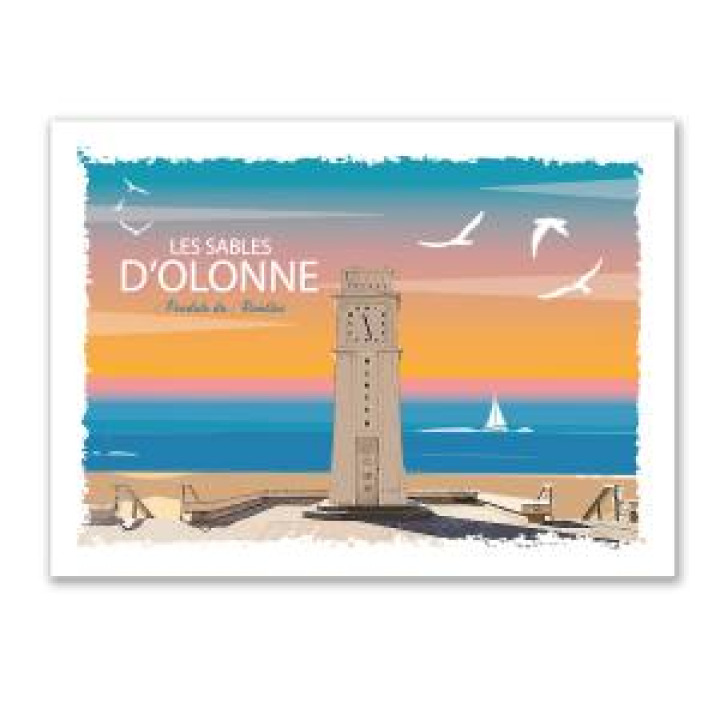 Torchon allover Vintage Phare les Sables dOlonne Blanc Taille unique