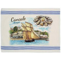 Torchon Bateau et Plat D'huites Cancale Bretagne Ecru Taille unique