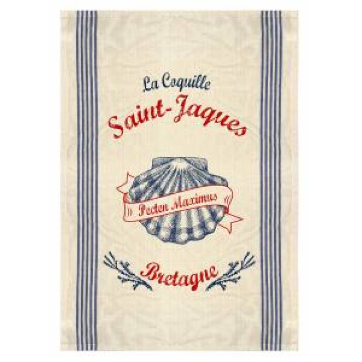 Torchon Coquille Saint Jacques Bretagne Ecru Taille unique
