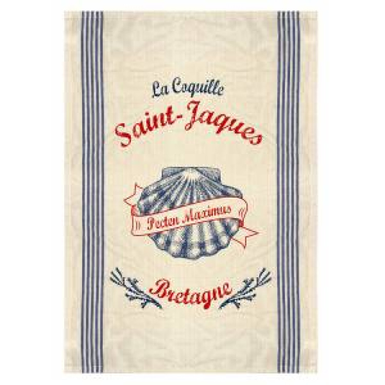 Torchon Coquille Saint Jacques Bretagne Ecru Taille unique