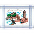 Torchon C&ocirc;te de Granite Rose Ecru Taille unique