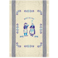 Torchon Couple Breton Bleu Ecru Taille unique