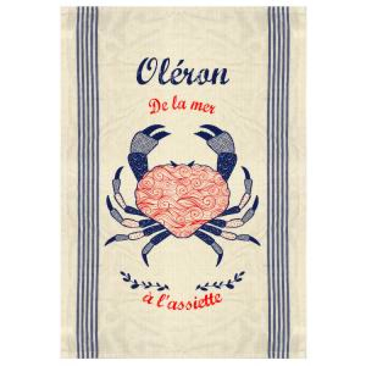 Torchon Crabe Oléron de la Mer à l’assiette Ecru Taille unique