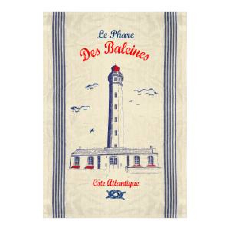 Torchon le Phare des Baleines Côte Atlantique Ecru Taille unique