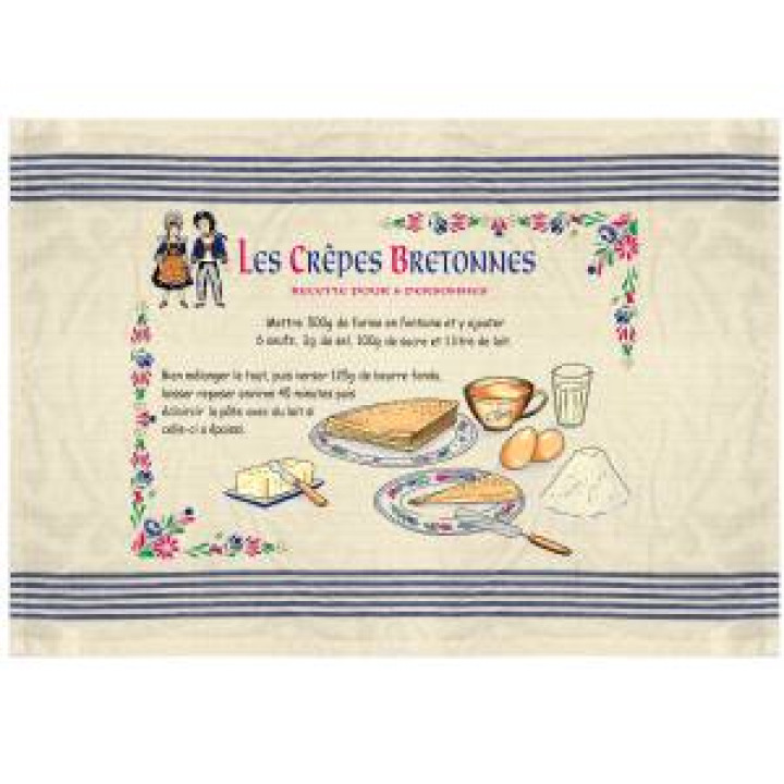 Torchon Les Crêpes Bretonnes Ecru Taille unique