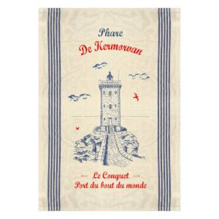 Torchon Phare de Kermorvan le Conquet Ecru Taille unique
