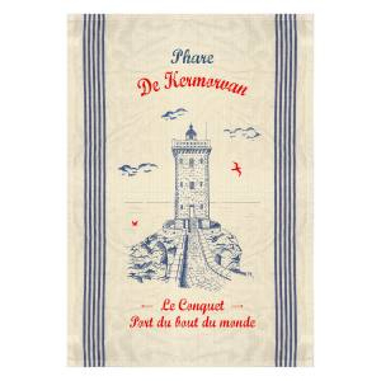 Torchon Phare de Kermorvan le Conquet Ecru Taille unique