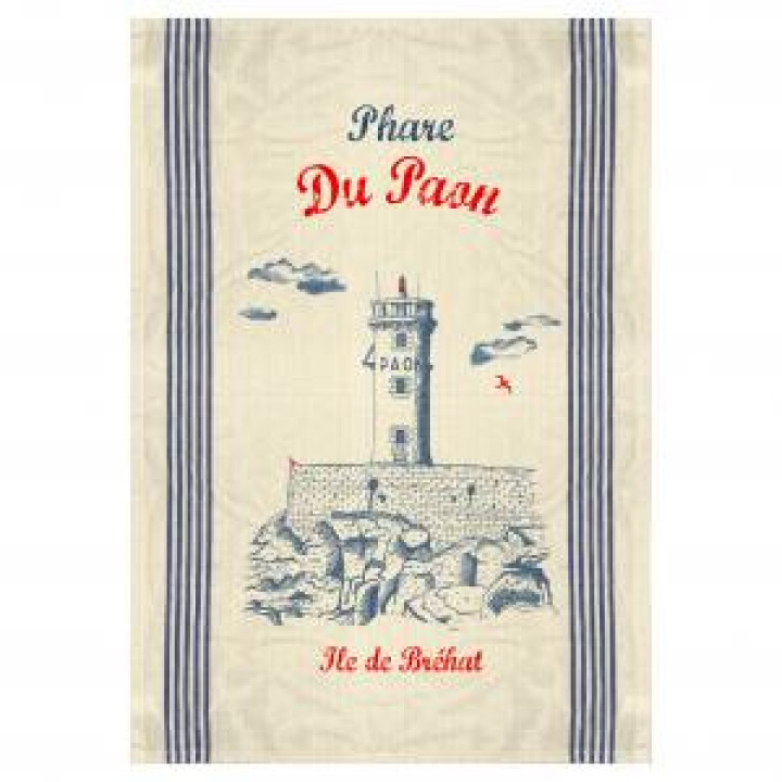 Torchon Phare du Paon Île de Bréhat Ecru Taille unique