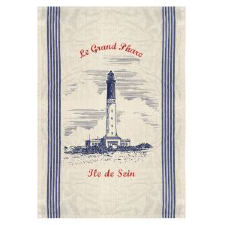 Torchon Phare &Icirc;le de Sein Ecru Taille unique
