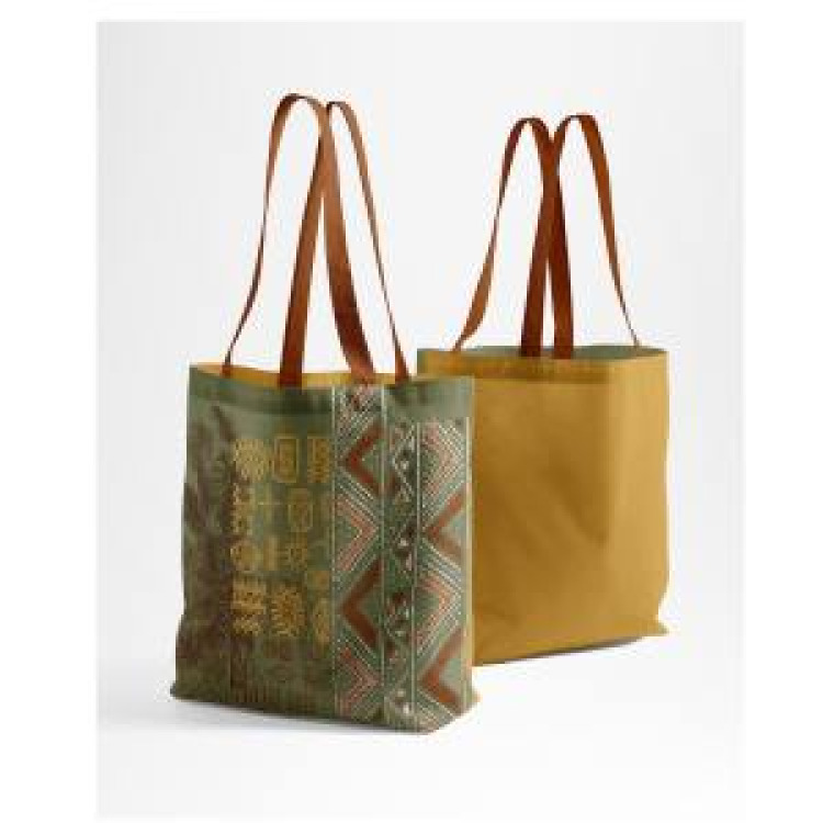 Tote bag all-over Ethnic Feuilles Cerza Blanc Taille unique