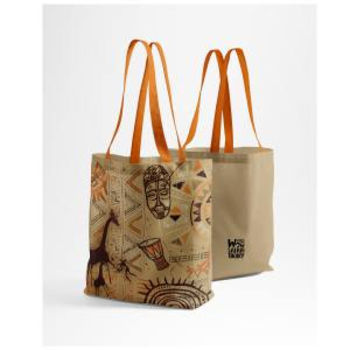 Tote bag allover Ethnic Girafe Zoo de Thoiry Blanc Taille unique