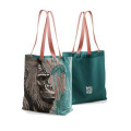 Tote bag all-over Gorille Linocut Zoo de Thoiry (Bleu Canard) Blanc Taille unique