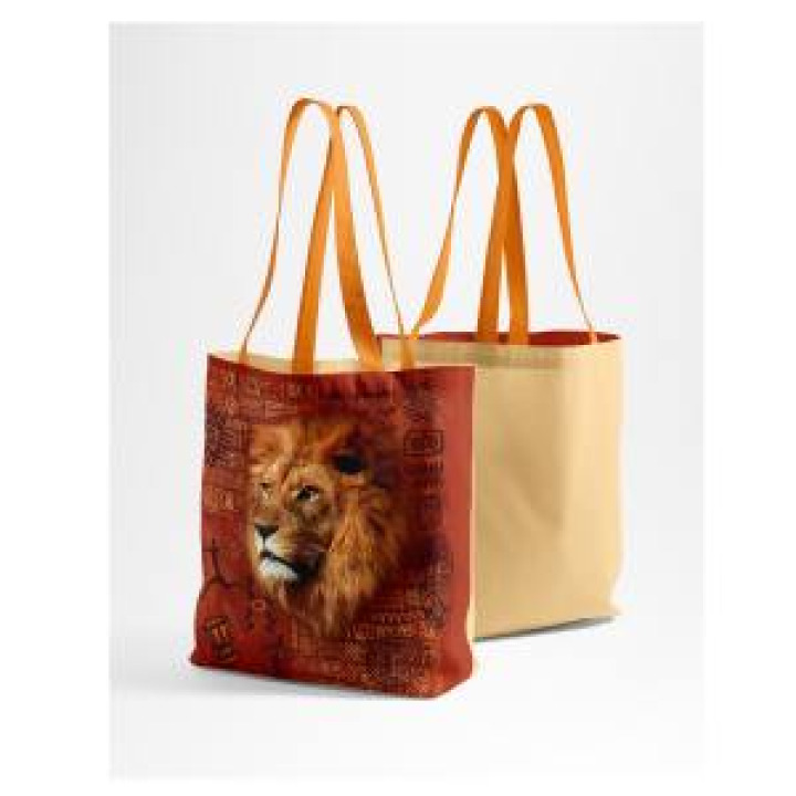 Tote bag allover Lion Intemporel Cerza Blanc Taille unique