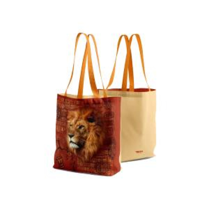 Tote bag allover Lion Intemporel Safari de Peaugres Blanc Taille unique