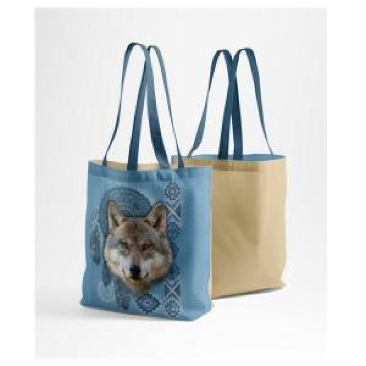 Tote bag all-over Loup Intemporel Cerza Blanc Taille unique