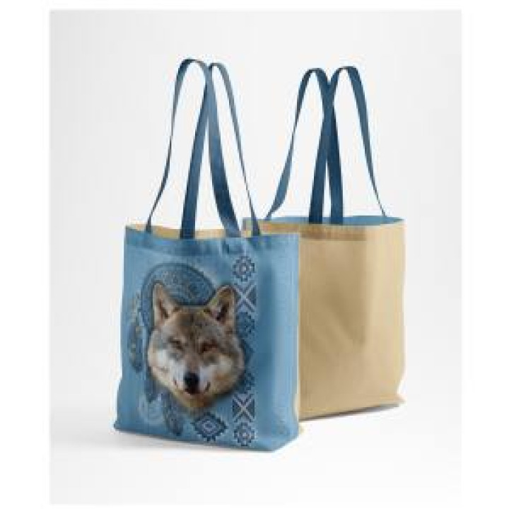 Tote bag allover Loup Intemporel Parc Animalier des Pyrénées Blanc Taille unique