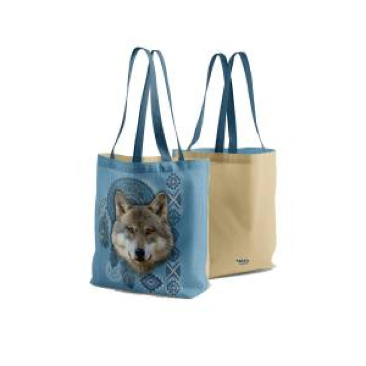 Tote bag allover Loup Intemporel Safari de Peaugres Blanc Taille unique