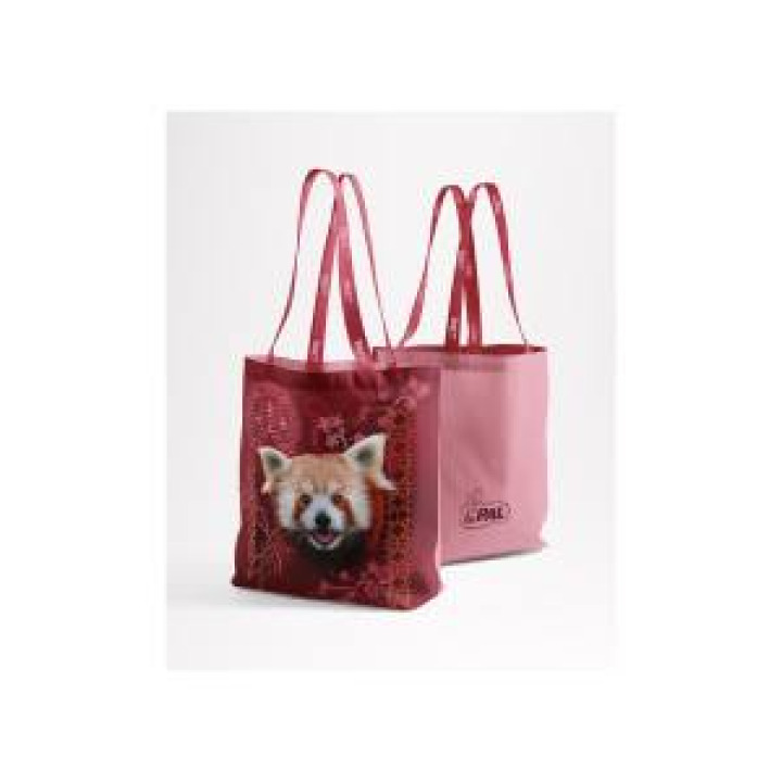 Tote bag allover Panda Roux Intemporel  logo le Pal Au dos Sans le Pal sur les Anses Blanc Taill