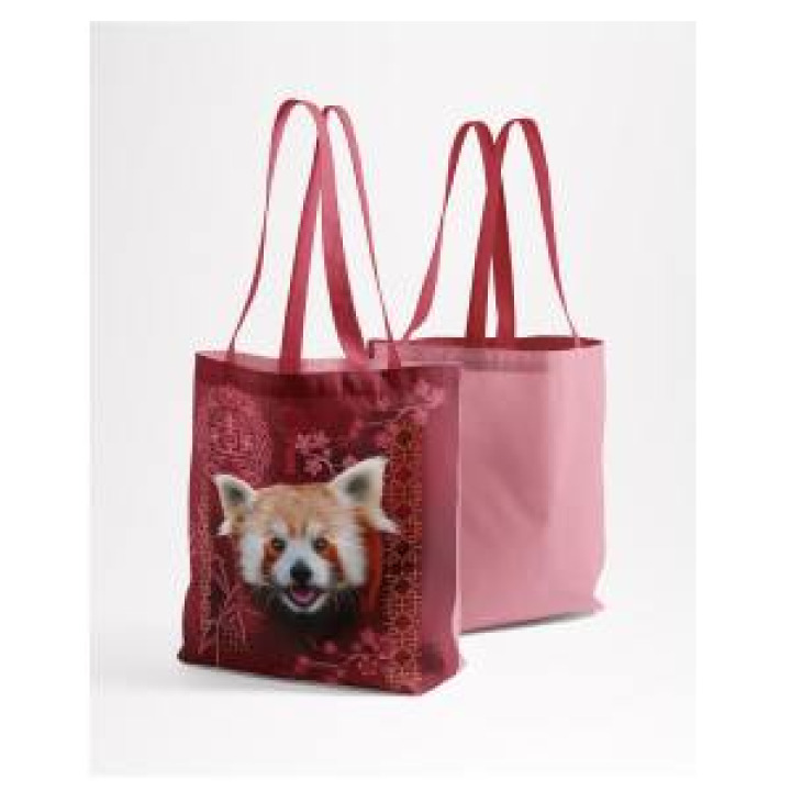 Tote bag allover Panda Roux Intemporel Rouge Orange Parc Animalier des Pyrénées Blanc Taille unique