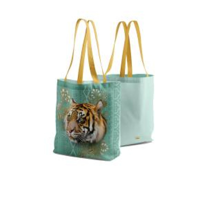 Tote bag allover Tigre Intemporel Safari de Peaugres Blanc Taille unique