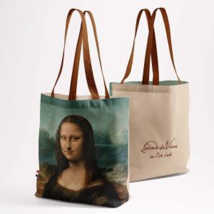 Tote bag allover Visage Joconde Clos Lucé Blanc Taille unique