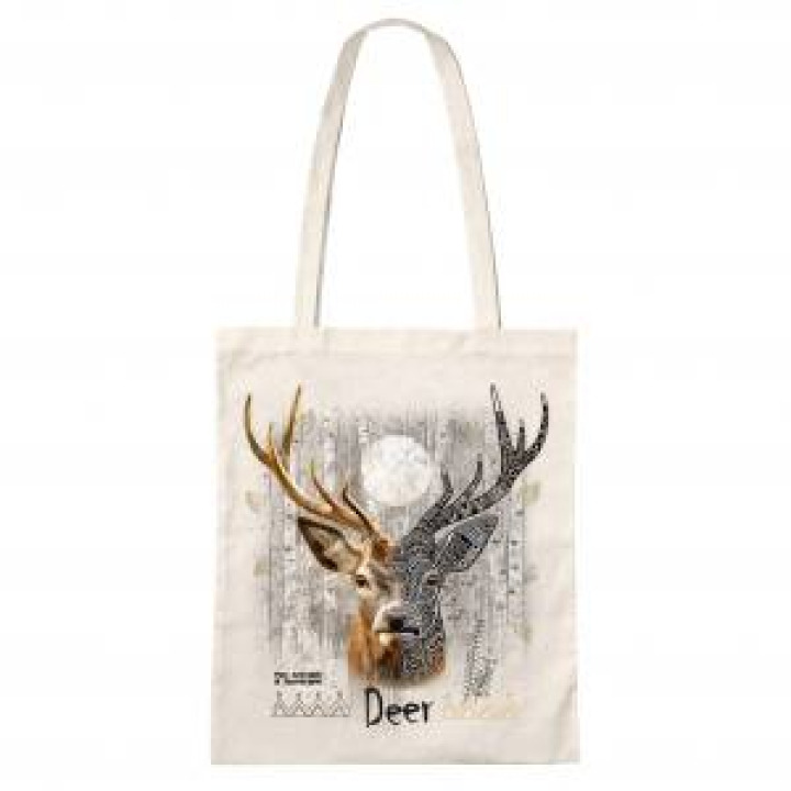 Tote bag Cerf Tribes Parc Animalier dAuvergne Ecru Taille unique