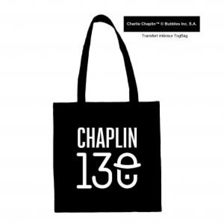 Tote Bag Chaplin 130 (Pf12018101) S&eacute;rigraphie + transfert &agrave; l&rsquo;int&eacute;rieur Noir Taille unique