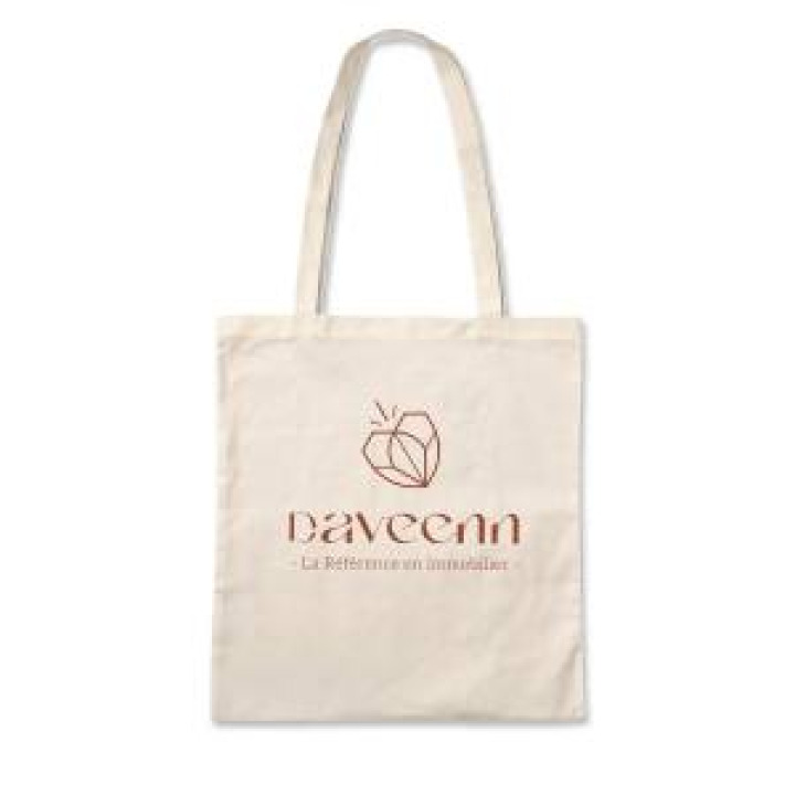 Tote bag logo Daveenn Impression Terracota Ecru Taille unique