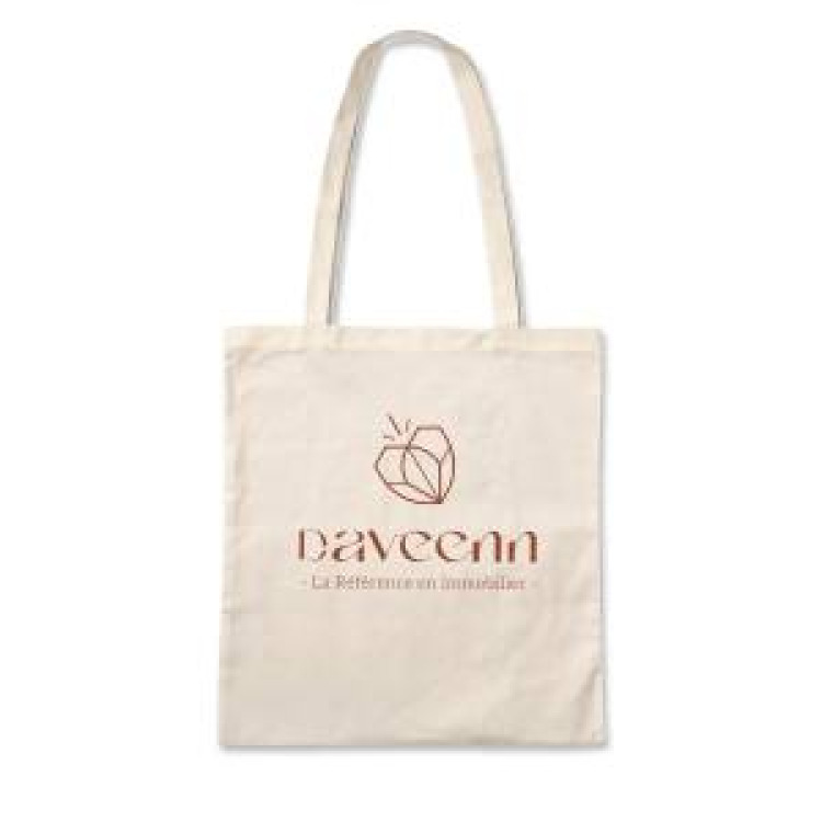Tote bag logo Daveenn (Impression Terracota) Ecru Taille unique
