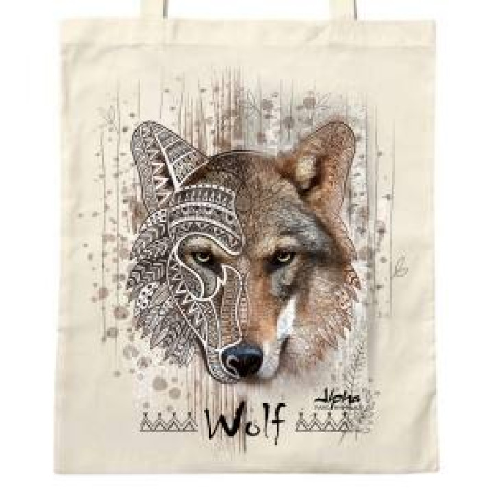Tote bag Loup Native Tribes Alpha Parc Animalier Natural Taille unique