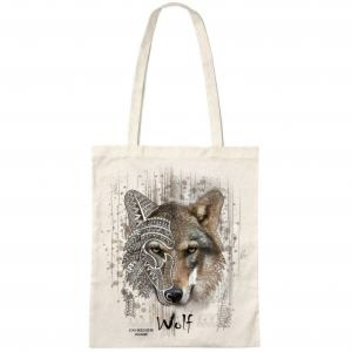 Tote bag Loup Native Tribes Zoo Boissière du Dore Natural Taille unique