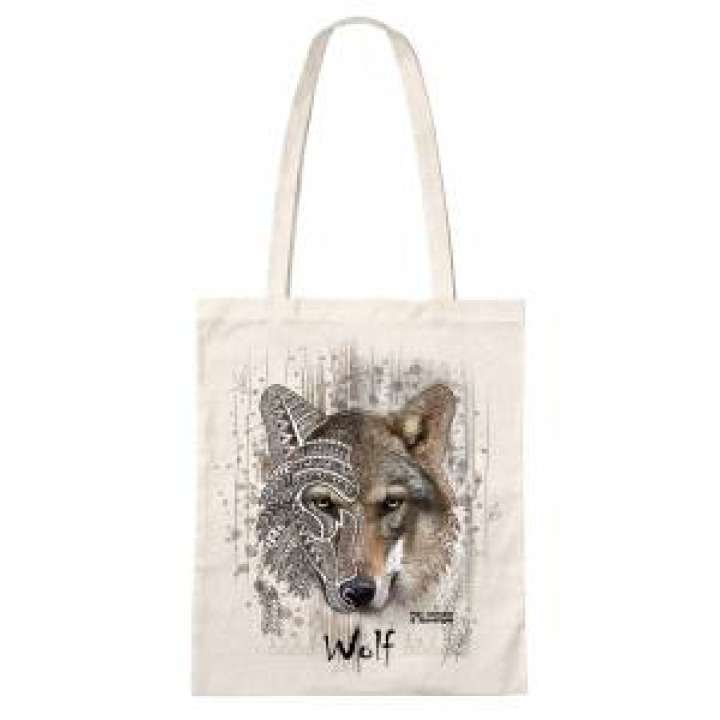 Tote bag Loup Tribes Parc Animalier dAuvergne Ecru Taille unique