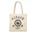 Tote bag sérigraphie Alsace France Vintage (Version Noir Ou Rouge) Ecru Taille unique