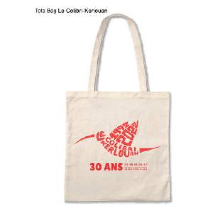 Tote bag Sérigraphie le Colibri Kerlouan 19922022 30 Ans Ecru Taille unique
