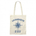 Tote bag S&eacute;rigraphie Locmariaquer GPS Ecru Taille unique